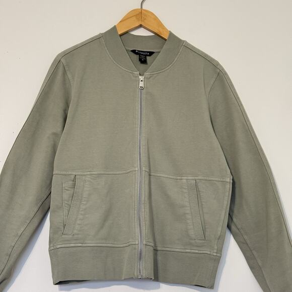 Athleta Farallon Full Zip Jacket Women’s M Green Long Sleeve Pockets - Picture 2 of 8